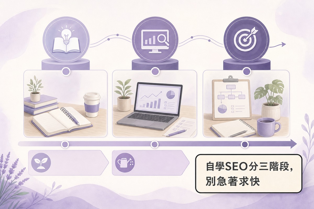圖解自學SEO短期中期長期三階段時間表