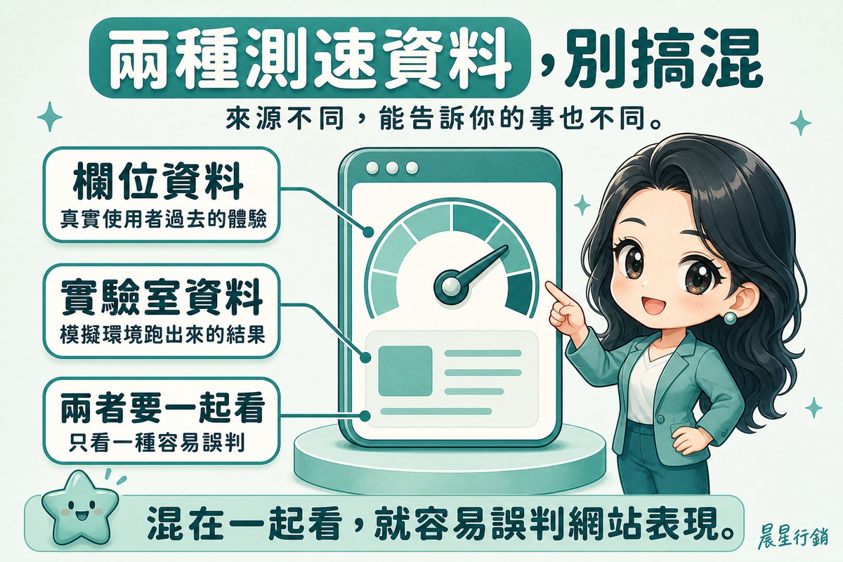 顧問指著測速儀表，說明欄位資料與實驗室資料兩種測速資料來源的差異