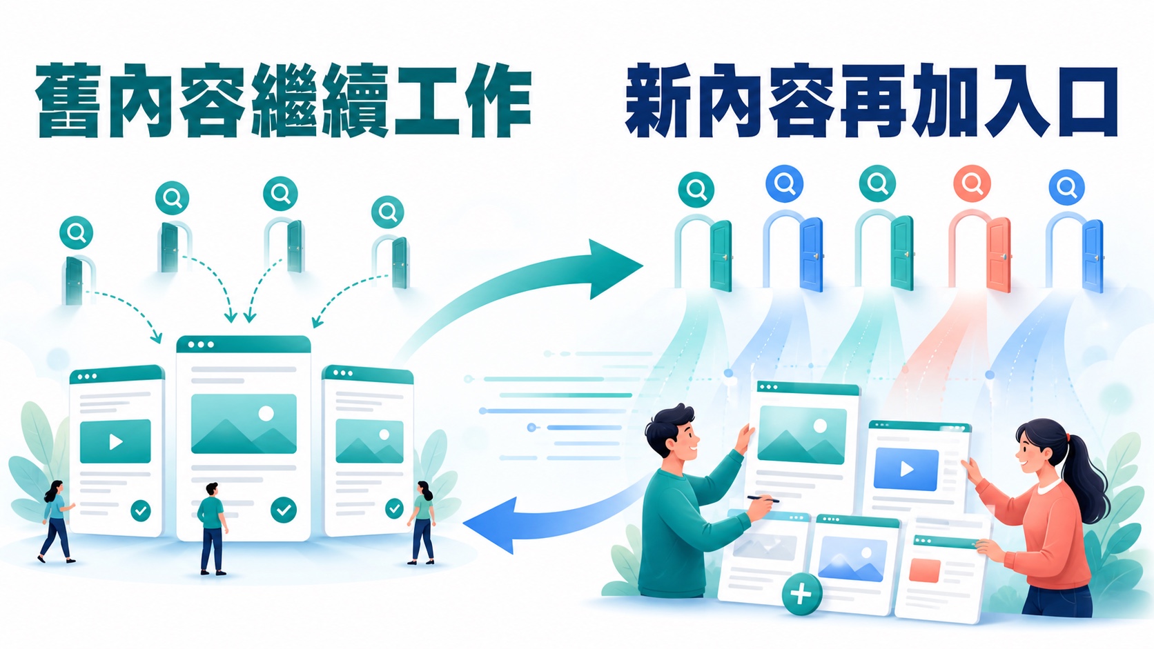 舊內容與新內容一起工作