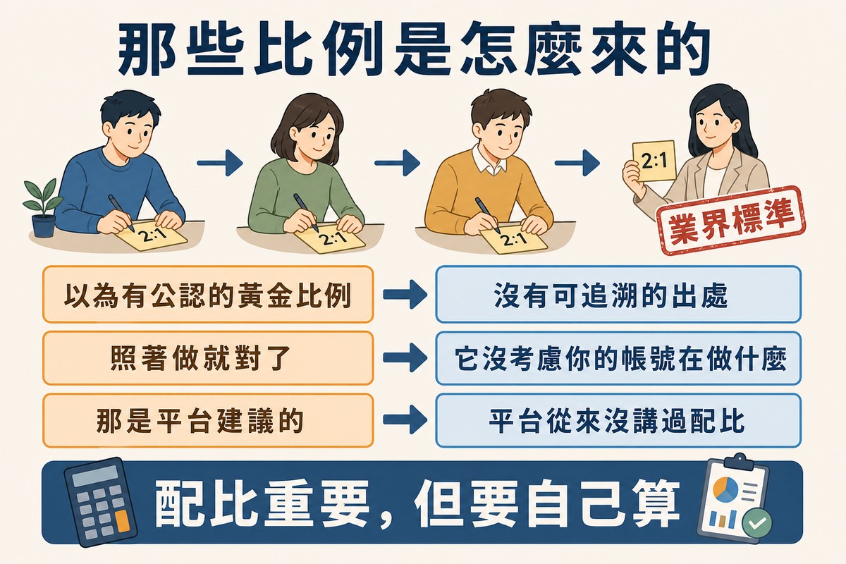 一條由左至右的抄寫鏈,一個人寫下比例數字、後面的人依序照抄,到最後被蓋上業界標準的印章,下方三列對照以為與實際
